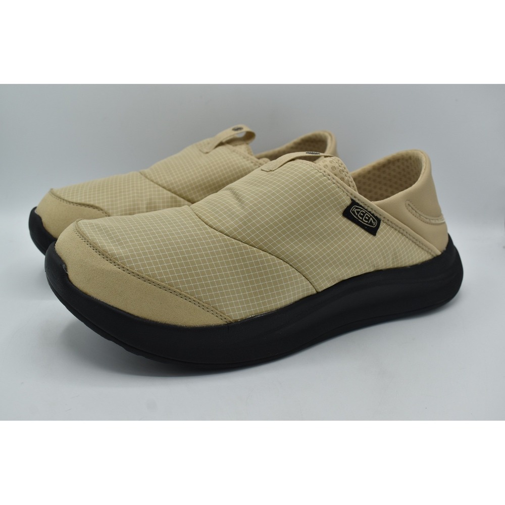 KEEN Whyser Mens 12 Tan Beige Black Slip On Mule Lightweight Safari Shoes